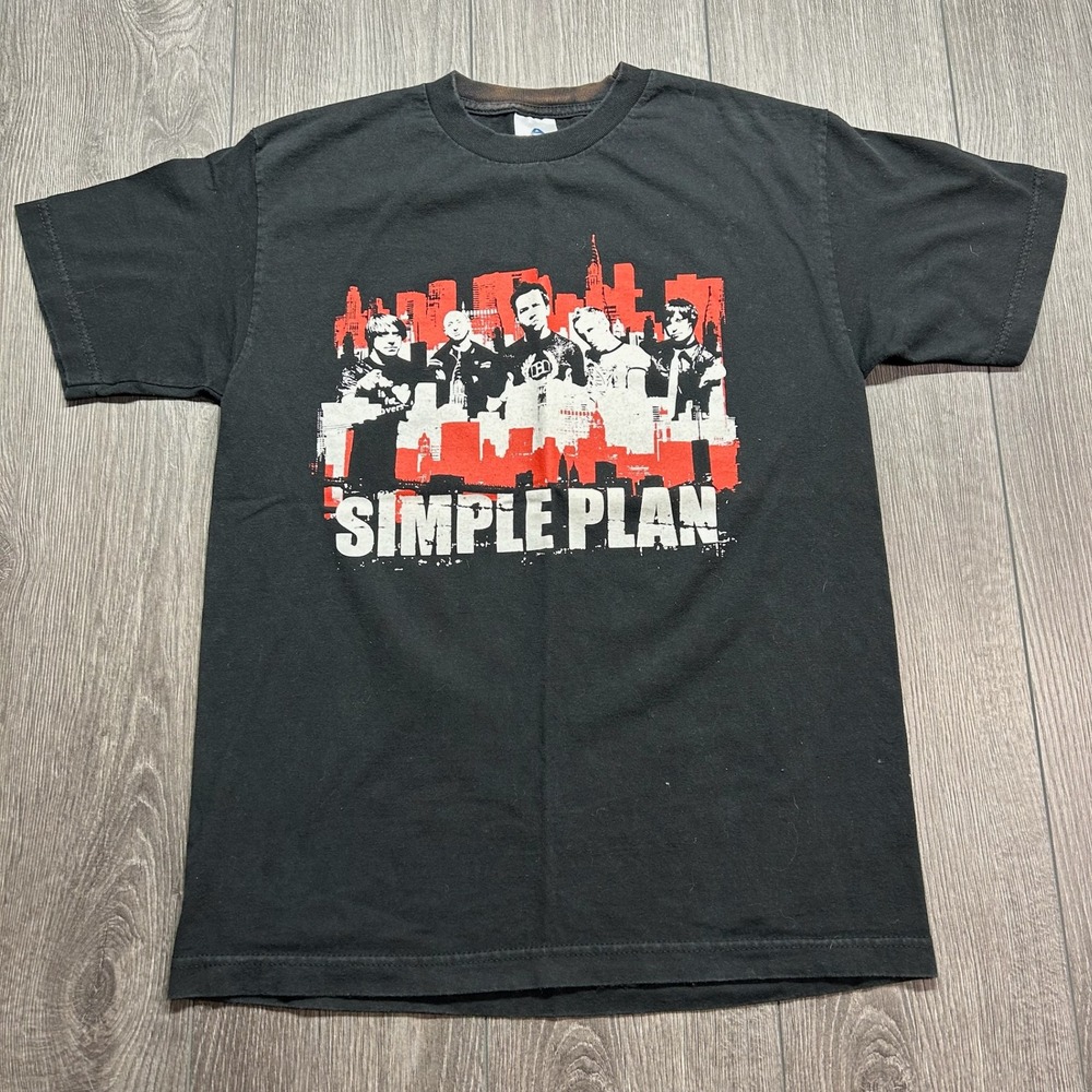 Vintage Simple Plan Canadian Tour 2005 T-Shirt Mens Medium Black Band Tee AAA